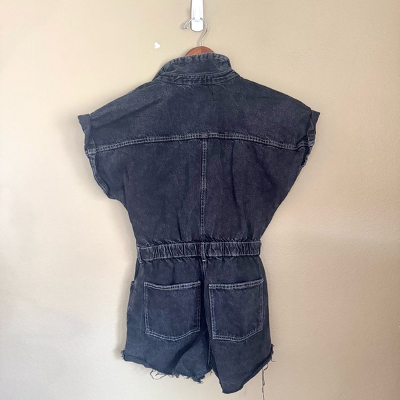 Cotton On Denim Short Sleeve Button Front Playsuit Black Size 4 - Picture 6 of 6